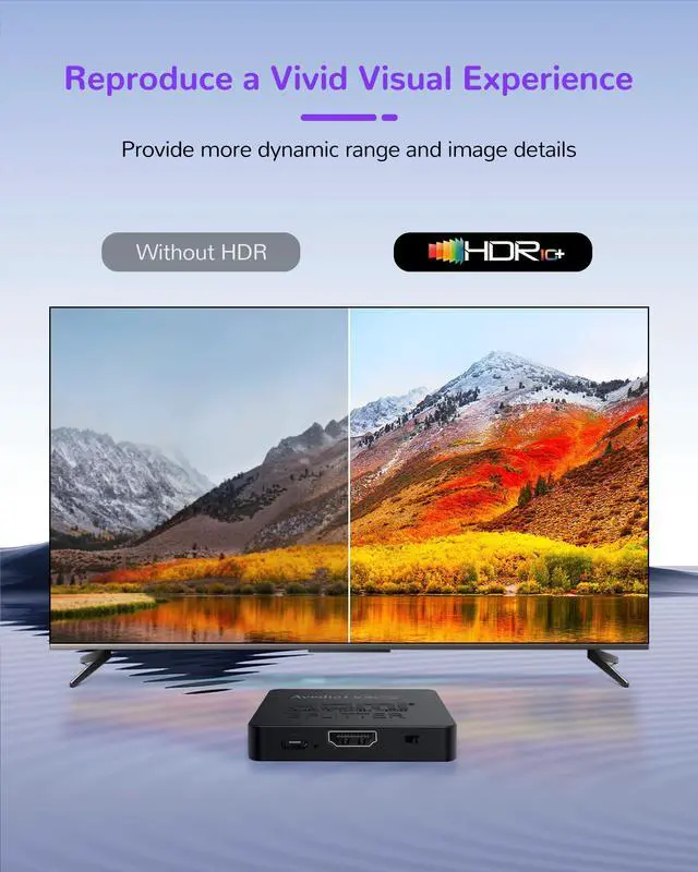 Alt view image 5 of 5 - avedio links 8K@60Hz HDMI Splitter 1 in 2 Out [with 4ft 8K Cable], Only Mirror(Not Extend), 4K@120Hz HDMI 2.1 Splitter 1 Input to 2 Outputs, Support EDID, HDCP2.3, VRR ALLM, 48Gbps, 3D, Dol-by Vision