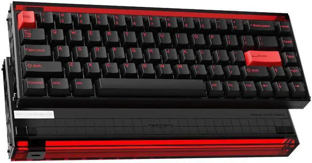 Main image of MelGeek MADE68 Ultra Wired Keyboard, Hall Effect Magnetic Switch Gaming Keyboard, 65% Compact Rapid Trigger, Hot-Swappable, RGB Snap Tap & Adjustable Actuation, Online HIVE Custom, Aluminum Case-Red