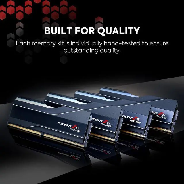 Alt view image 5 of 5 - G.SKILL Trident Z5 Neo RGB Series (AMD Expo) DDR5 RAM 32GB (2X 16GB) 6000MT/s CL28-36-36-96 1.40V Desktop Computer Memory U-DIMM - Black (F5-6000J2836G16GX2-TZ5NR)