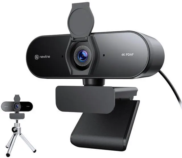 Main image of N newline 4K Webcam for PC with Tripod, PDAF Autofocus, 1080P@60FPS, 79deg FOV, Low Distortion, 2 Noise Reduction Mics, Privacy Cover, Plug&Play, PC Camera for Skype, Teams, Zoom, NewEye 62 Kit