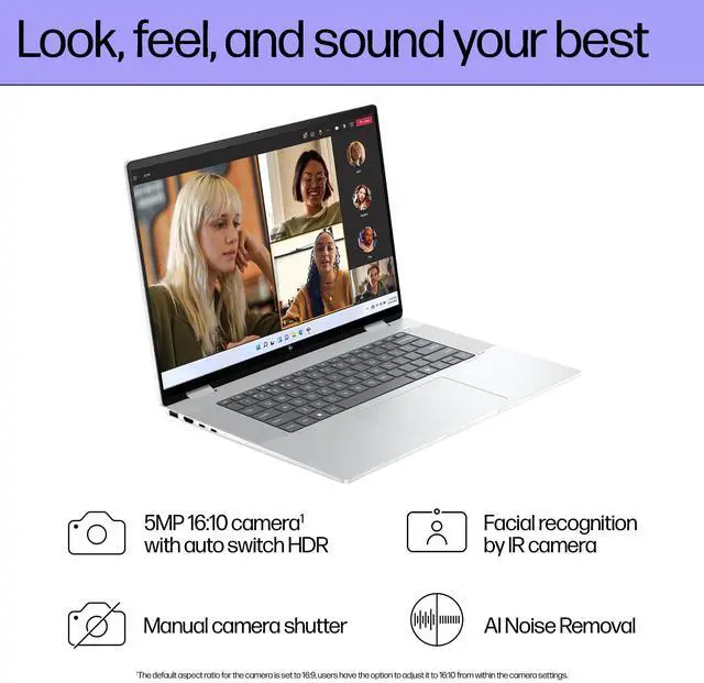 Alt view image 5 of 5 - HP Envy x360 2-in-1 AI PC Touchscreen Laptop (16" FHD+, Intel Ultra 5 125U, 16GB LPDDR5 RAM, 512GB SSD, 12-Core (> i7-1255U)), for Creator, Photographer, 5MP IR Webcam, Win 11 Home, 2025 AI PC