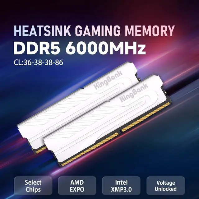 Alt view image 2 of 5 - Computer Desktop Memory Ram DDR5 32GB(2x16GB) 6000MT/s CL36 1.35V Overclocking XMP 3.0 & AMD Expo with Heatsink for PC Gaming/Office/PS,Silver