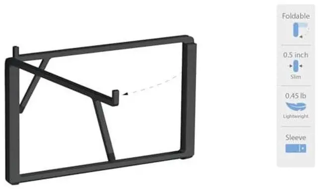 Alt view image 2 of 5 - mBar Pro + Plus Foldable Laptop Stand - Black