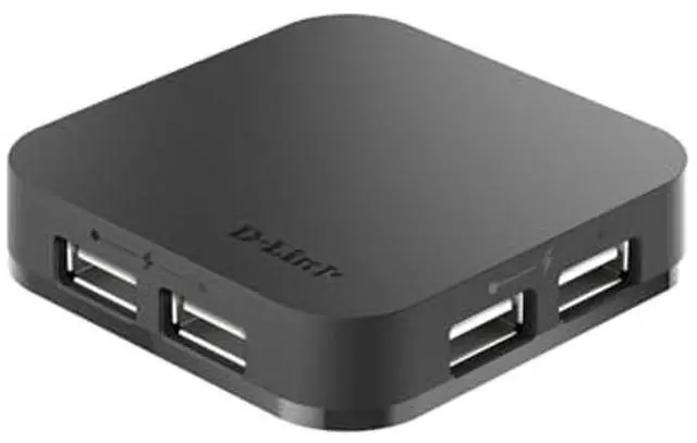 Alt view image 2 of 4 - D-Link 4-Port USB 2.0 Hub including 4 Fast Charging Ports, mini USB 2.0 Port and 5V/2.5A Power Adapter (DUB-H4)