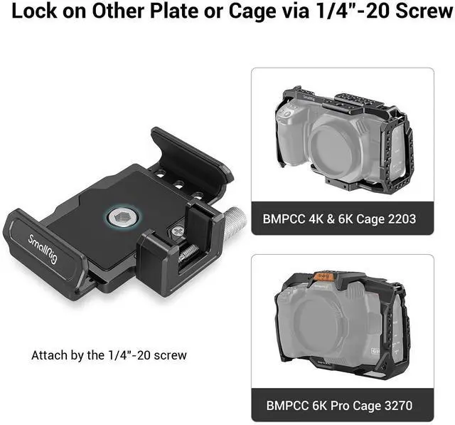 Alt view image 4 of 5 - SMALLRIG Bundle SSD Mount Bracket SSD Holder Hawklock Quick Release Plate