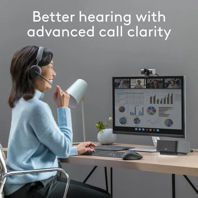Alt view image 3 of 5 - Logitech Zone Wireless 2 Premium Noise Canceling Headset with Hybrid ANC, Certified for Microsoft Teams Over Native Bluetooth and Fast Pair, Engineered for Intel Evo laptops, Graphite