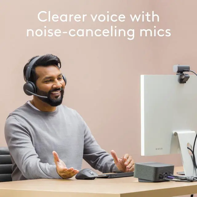 Alt view image 4 of 5 - Logitech Zone Wireless 2 Premium Noise Canceling Headset with Hybrid ANC, Certified for Microsoft Teams Over Native Bluetooth and Fast Pair, Engineered for Intel Evo laptops, Graphite