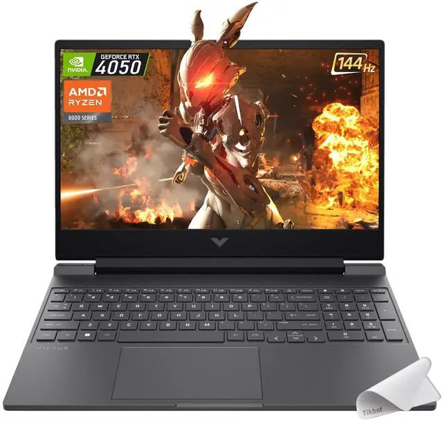 Main image of HP Victus Gaming Laptop, 15.6-inch FHD IPS 144Hz, AMD Ryzen 5-8645HS, NVIDIA GeForce RTX 4050, Wi-Fi 6, Backlit KB, Win11 Home, w/Mouse Pad (16GB RAM |1TB PCIe SSD)