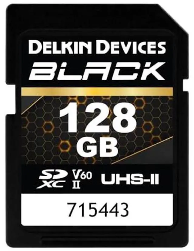 Main image of Delkin Devices Black Rugged SDXC Memory Card, UHS-II, C10, U3, V60, Full HD & 8K Video, Fast Speeds Up to 290MB/s Read, 190MB/s Write, Ideal for Photographers and Videographers (128GB)