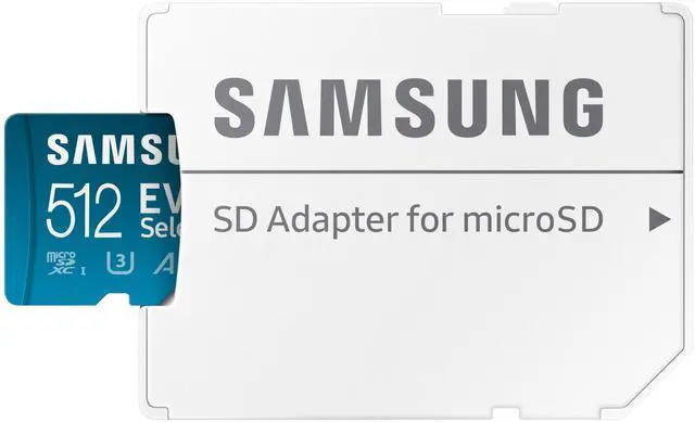 Alt view image 2 of 5 - SAMSUNG EVO Select microSDMemory Card + Adapter, 512GB microSDXC, Up-to 160 MB/s, 4K UHD, UHS-I, C10, U3, V30, A2, for Mobile Phone, Smartphones, Nintendo-Switch, and Tablets (MB-ME512SA/AM)