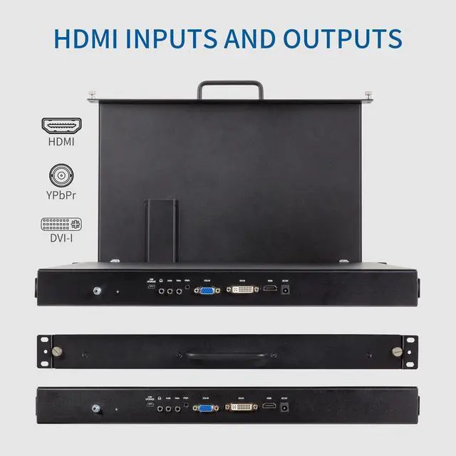 Alt view image 4 of 5 - FEELWORLD 17.3 Inch 1RU Pull Out Rack Mount Monitor HDMI Camera Video Monitor Full HD 1920x1080 Broadcast LCD Monitor SC173-HD-56