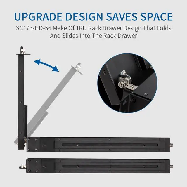 Alt view image 5 of 5 - FEELWORLD 17.3 Inch 1RU Pull Out Rack Mount Monitor HDMI Camera Video Monitor Full HD 1920x1080 Broadcast LCD Monitor SC173-HD-56