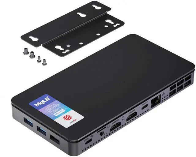 Main image of MeLE Reddot Winner Overclock 4C N100 (up to 3.4GHz) Slim Mini PC 32GB DDR4 512GB SSD Dual HDMI + USB Type C 4K Triple Display 2.4GHz/5GHz WiFi BT5.2 GbE Micro PC, Support Linux Small Desktop Computer