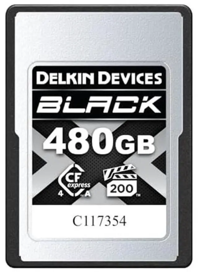 Main image of Delkin Devices 480GB Black CFexpress Type A Memory Card - Up to 1830MB/s Read, 1710MB/s Write Speeds for 8K, 6K & 4K Video, VPG200