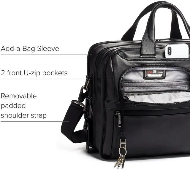 Alt view image 4 of 5 - TUMI Alpha Expandable Organizer Laptop Briefcase - 15-Inch Laptop Briefcase Organizer for Men & Women - Travel Laptop Bag - Black Leather