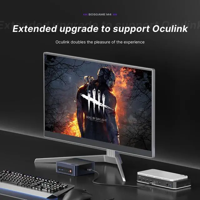 Alt view image 5 of 5 - BOSGAME Mini PC M4, AMD Ryzen 7 8745HS Mini Gaming PC, 32GB DDR5 1TB PCIe4.0 NVMe SSD, Oculink & USB 4.0 Desktop Computers, Dual 2.5G Ethernet, Wi-Fi 6E/BT 5.2