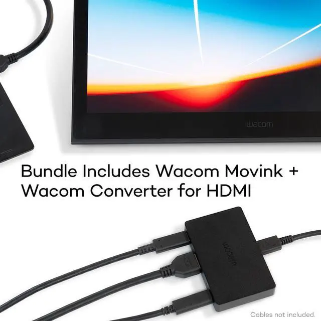 Alt view image 2 of 5 - Wacom Movink Drawing Tablet with Screen 13.3" OLED Touchscreen with Pro Pen 3 and Wacom Converter HDMI to USB-C Bundle