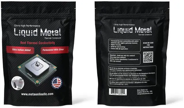 Alt view image 5 of 5 - Liquid Metal Thermal Paste(5 Gram) 130WmK + Liquid Metal Shield (5ml) Bundle - for PS5, PC, CPU, GPU, Laptop