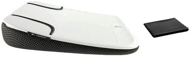 Alt view image 4 of 5 - Logitech Speaker Lapdesk N550 with Integrated Stereo Speakers, USB-Powered, 14" Laptop Compatibility, Heat Shielding, Adjustable Viewing Angle, Plug-and-Play USB, Air-Mesh Fabric, W/Cleaning Cloth
