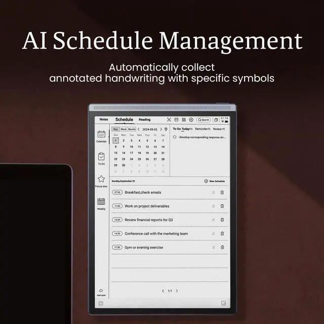 Alt view image 5 of 5 - iflytek AINOTE Air 2 Bundle,Note Taking Tablet, 8.2" E Ink Tablet,Digital Notepad,Digital Notebook with Pen & Folio Case,Voice to Text Transcription,ChatGpt Supported,Supernote for Meeting Learning