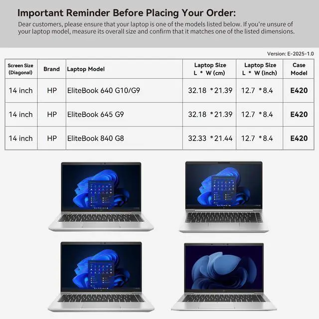 Alt view image 2 of 5 - Smatree 14 inch Laptop Sleeve for HP Omnibook X Laptop AI PC-14/EliteBook Ultra G1q Notebook AI PC Copilot+PC, EliteBook 640/645 G10/G9, for HP Dragonfly Pro Chromebook, Case with Pocket (E420)