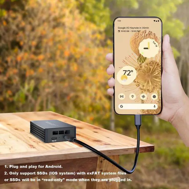 Alt view image 4 of 5 - CFexpress Type B On-The-go Backup Card Reader, 2 in 1 Built-in M.2 NVMe SSD Slot (Up to 10Gbps)
