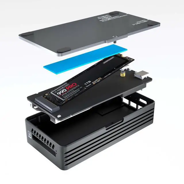 Alt view image 3 of 5 - CFexpress Type B On-The-go Backup Card Reader, 2 in 1 Built-in M.2 NVMe SSD Slot (Up to 10Gbps)