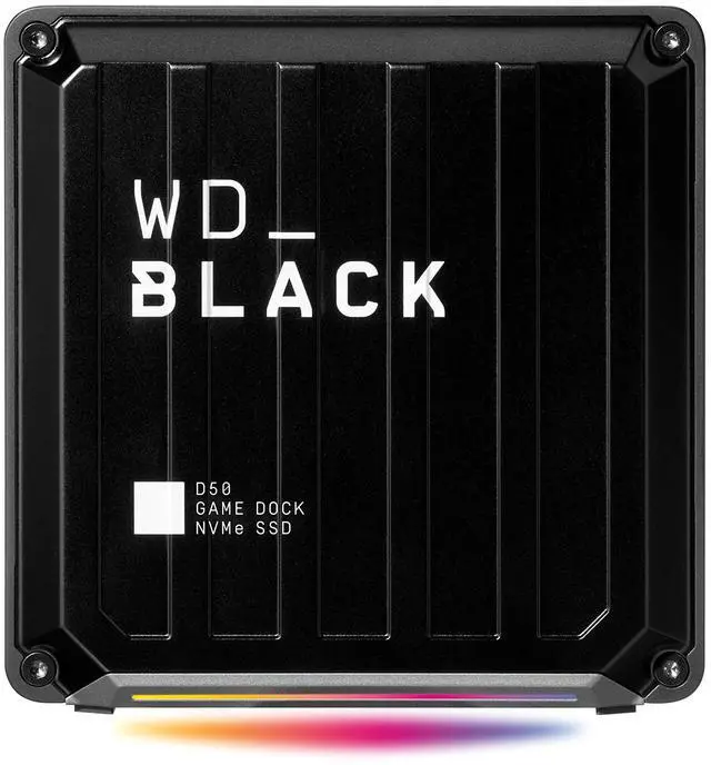 Main image of WD_BLACK 1TB D50 Game Dock NVMe SSD Solid State Drive, RGB with Thunderbolt 3 Connectivity, Up to 3,000 MB/s - WDBA3U0010BBK-NESN