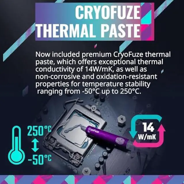 Alt view image 4 of 5 - Cooler Master MasterLiquid 360L Core ARGB CPU Liquid Cooler - Dual Chamber Gen S Pump, Superior Radiator and 120 mm ARGB Fans, LGA 1700 and AM5 Brackets - Black