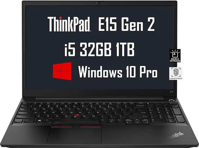 Main image of Lenovo ThinkPad E15 Business Laptop (15.6" FHD IPS, Intel Quad-Core i5-1135G7 (Beats i7-10510U), 32GB RAM, 1TB PCIe SSD), Backlit Keyboard, Fingerprint, Thunderbolt 4, Win 10 Pro / Win 11 Pro