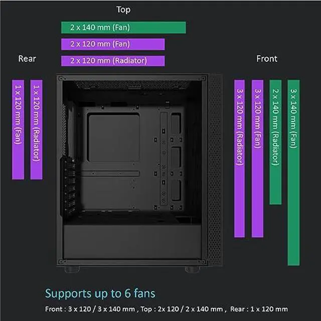 Alt view image 5 of 5 - AZZA CSAZ-340F CELESTA ATX Mid Tower Gaming Case