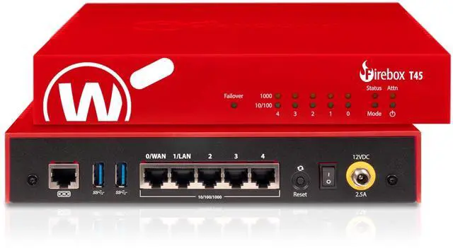 Alt view image 3 of 5 - WatchGuard Firebox T45 Network Security Appliance with 3 Year Standard Support License - Advanced Firewall, VPN, Intrusion Prevention (WGT45003)