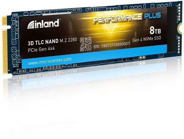 Main image of INLAND 8TB Performance Plus NVMe Internal Gaming SSD Solid State Drive - Gen4 PCIe, M.2 2280, DRAM Cache, 176-Layer TLC 3D NAND Flash, Up to 7000MB/s