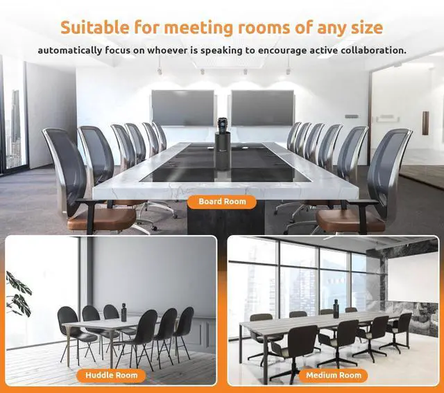 Alt view image 5 of 5 - TOUCAN 360-Degree Video Conference Camera, 1080p HD Webcam with 4 Noise Reduction Mics