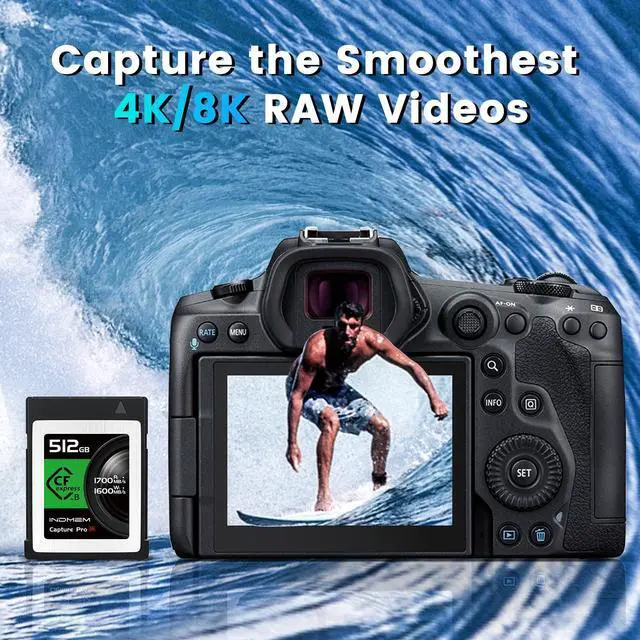 Alt view image 4 of 5 - 512GB CFexpress Type B Memory Card, Raw 8K Video Recording,up to 1700MB/s Read, 1600MB/s Write, Compatible with Nikon Z6/Z7/D6,Canon EOS-1DXMark III/EOS-R5,Panasonic S1/S1R,DJI Ronin 4D