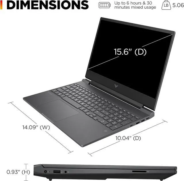 Alt view image 4 of 5 - HP Victus 15.6" Full HD 144Hz Gaming Laptop, Intel Core i5-12450H, NVIDIA GeForce RTX 3050,64GB RAM, 1TB PCIe SSD, Backlit Keyboard, Wi-Fi 6, Windows 11 Pro, Performance Blue