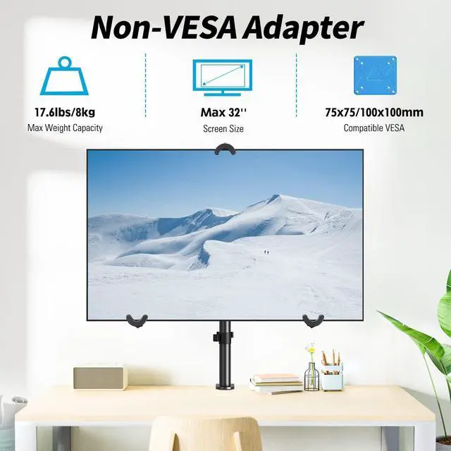 Alt view image 5 of 5 - MOUNTUP Universal VESA Mount Adapter Kit Bundle with Dual Monitor Wall Mount for Max 32 Inch Computer Screen, VESA Bracket 75x75, 100x100