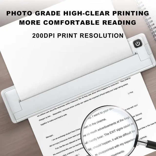 Alt view image 4 of 5 - Yosoo Portable Mini Printer Efficient Bt Connection for Travel Black Portable Printer Thermal Printers, 200dpi High Clear Printing Bluetooth Bluetooth Thermal(White)