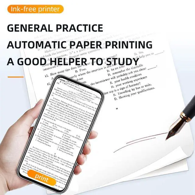 Alt view image 2 of 5 - Yosoo Portable Mini Printer Efficient Bt Connection for Travel Black Portable Printer Thermal Printers, 200dpi High Clear Printing Bluetooth Bluetooth Thermal(White)