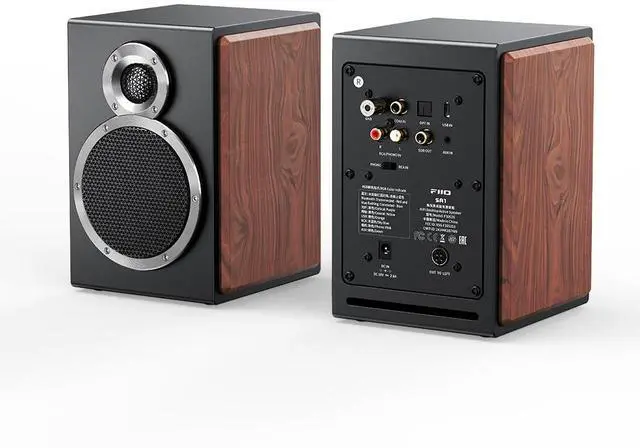 Main image of FiiO SA1 High-Fidelity Desktop Speaker. 31-Band PEQ, LDAC Bluetooth,20W2+5W2 Output, Phono Preamp, Wood Fiber Woofer, Aluminum-Magnesium Tweeter (Black)