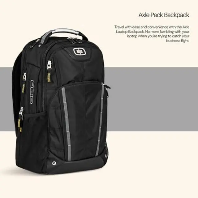 Alt view image 5 of 5 - Callaway Axle 17" Laptop Backpack, Black, 19.25" H x 13" W x 9.25" D