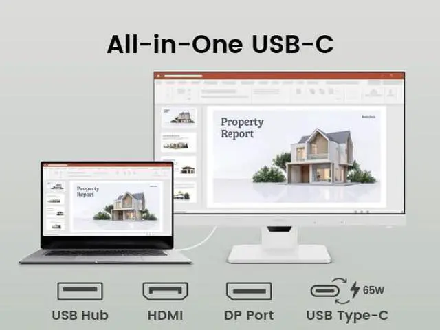Alt view image 3 of 5 - BenQ GW2786TC Office USB hub Monitor 27" 1080p | Coding Mode | IPS | Eye-Care Tech | Adaptive Brightness | Height Adjustable | White Monitor | Noice-Cancelling Mic | Daisy Chain | USB-C