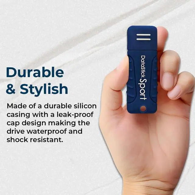 Alt view image 3 of 5 - Centon Electronics MP Essential USB 3.2 Gen1 DataStick Sport Flash Drive, 8 GB, 10 USB Flash Drives, 10 Bulk Pack, Navy Blue
