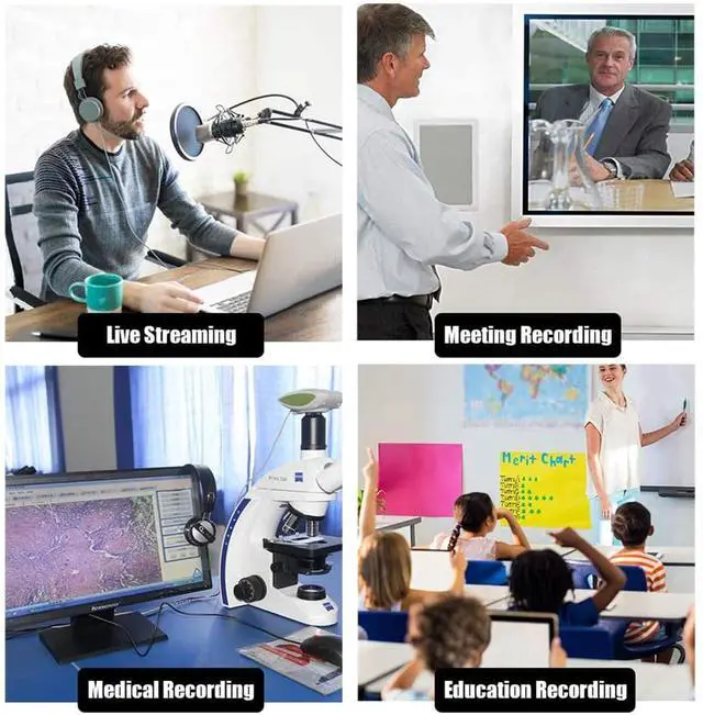 Alt view image 3 of 5 - HD Cap X-II Broadcast Live Streaming Capture Card Switch, No PC Required Standalone HD 1080P HDMI to USB Game Recorder, Audio Video Capture Device for Education, Online Course, Video Conference