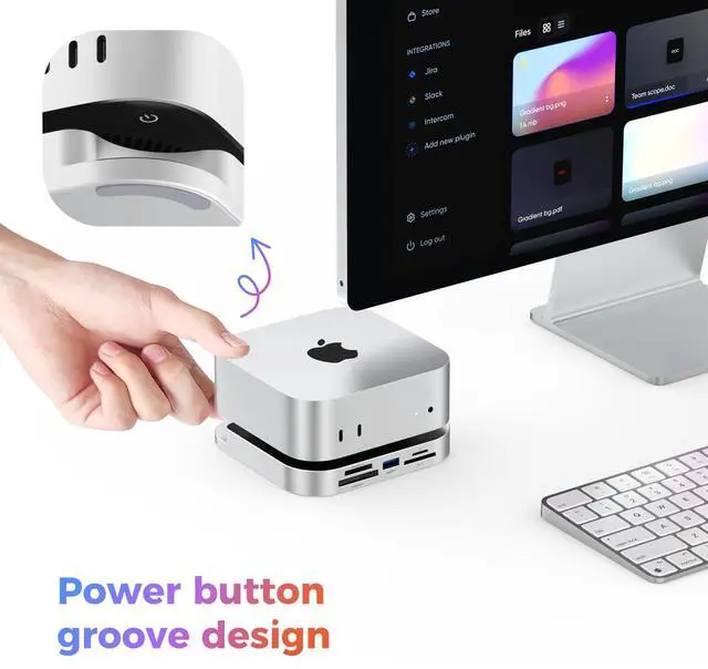 Alt view image 5 of 5 - Mac Mini M4 Dock with 10Gbps CFexpress Type A/Type B Card Slot, TF/SD 4.0 Card Readers, M.2 NVMe SSD Enclosure and USB C Docking Station Dual Monitor