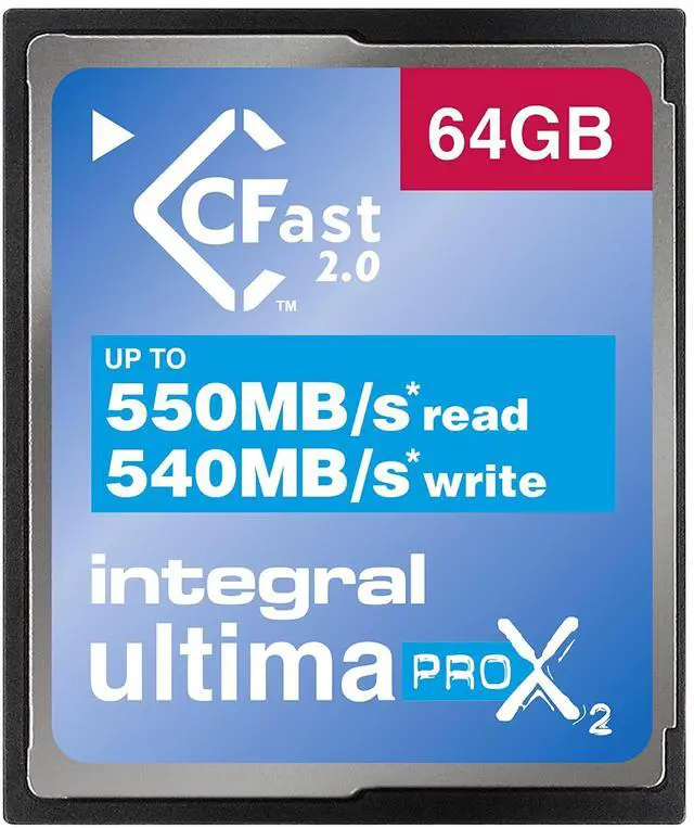Alt view image 2 of 5 - Integral 64GB Ultimapro X2 CFast 2.0 3666x Memory Card