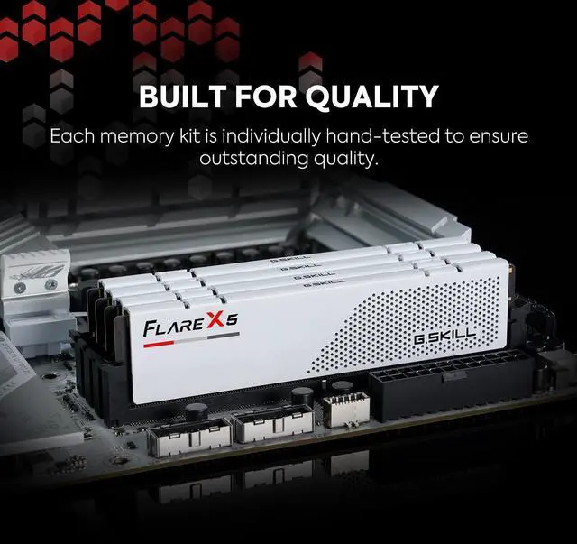 Alt view image 5 of 5 - G.SKILL Flare X5 Series (AMD Expo) DDR5 RAM 96GB (2X 48GB) 6000MT/s CL30-36-36-96 1.35V Desktop Computer Memory U-DIMM - Matte White (F5-6000J3036F48GX2-FX5W)