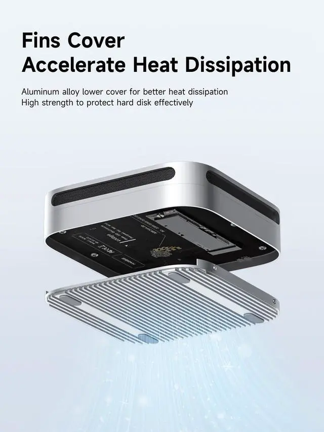 Alt view image 3 of 4 - Hagibis 40Gbps M.2 NVMe SSD Enclosure for Mac mini M4/M4 Pro with Dustproof Stand, USB4 Solid State Drive Case with Aluminum Heat Sink for Thunderbolt 5/4/3/USB4/3.2/3.1