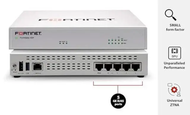 Alt view image 2 of 5 - FortiGate-40F Network Security Appliance Plus 5 Year FortiGuard Enterprise Protection and FortiCare Premium (FG-40F-BDL-809-60)