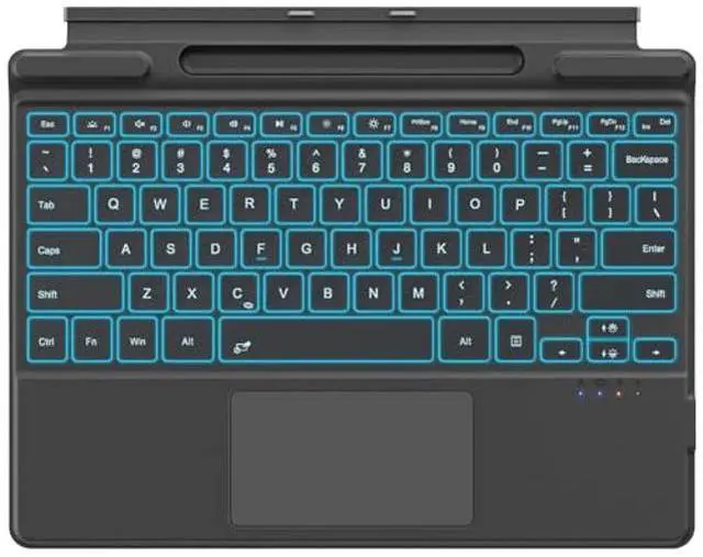 Main image of MoKo Keyboard for Surface Pro 11/10/9/8/X, 7 Color Backlight Keyboard for Surface Pro 11 2024, Wireless Surface Pro 11/Pro 10/Pro 9 Keyboard with Trackpad/Pen Holder, Blackgray